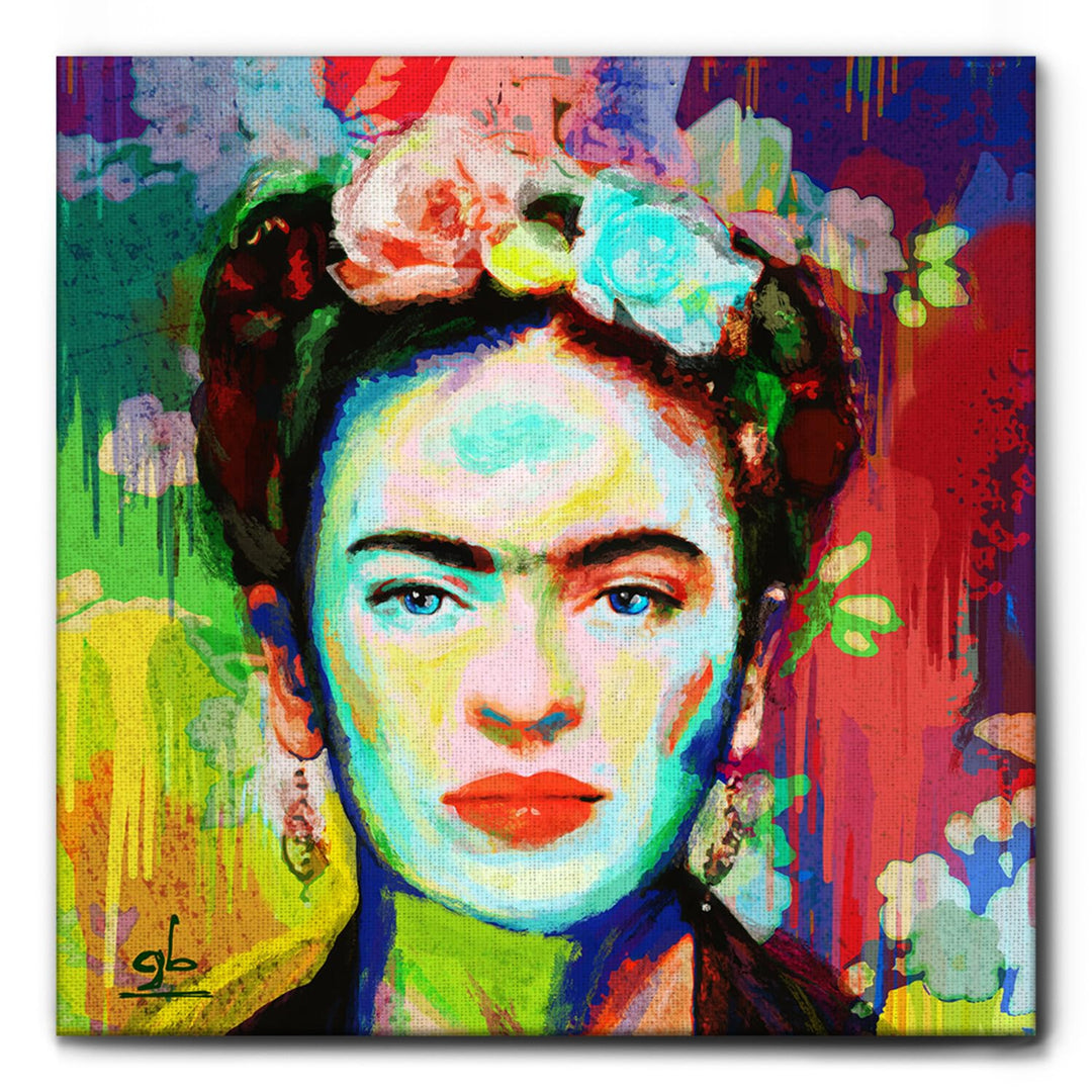 Giallobus - Gemälde - Frida - Leinwand - 100x100 - Bereit zum Aufhängen - Moderne Gemälde für zu Hau