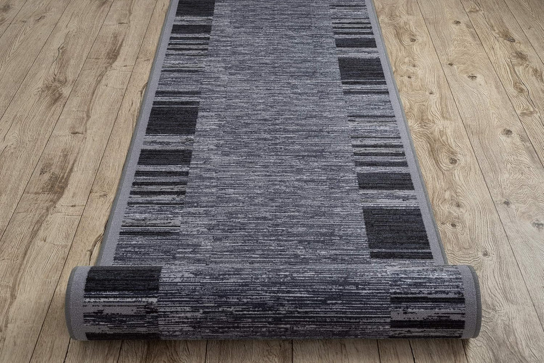 rugsx Antirutsch Teppichläufer Adagio grau - moderner Kurzflor für Küche, Flur & Wohnzimmer, Meterwa
