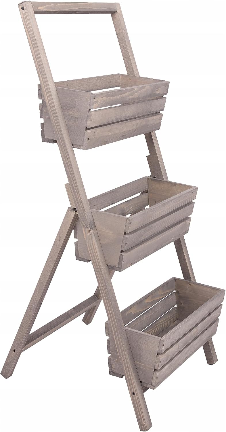 ECODECO Hochbeete für Garten Pflanzenregal aus Holz | Kaskadierendes Blumentreppe für Outdoor Indoor