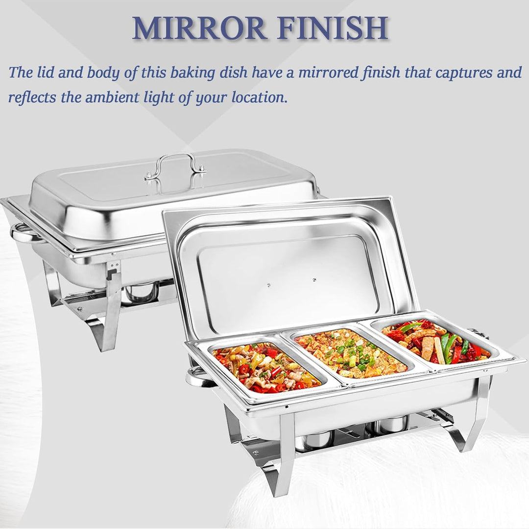 Chafing Dish,Edelstahl Warmhaltebehälter,Speisenwärmer, Edelstahl Speisenwärmer Behälter,Wärmebehält