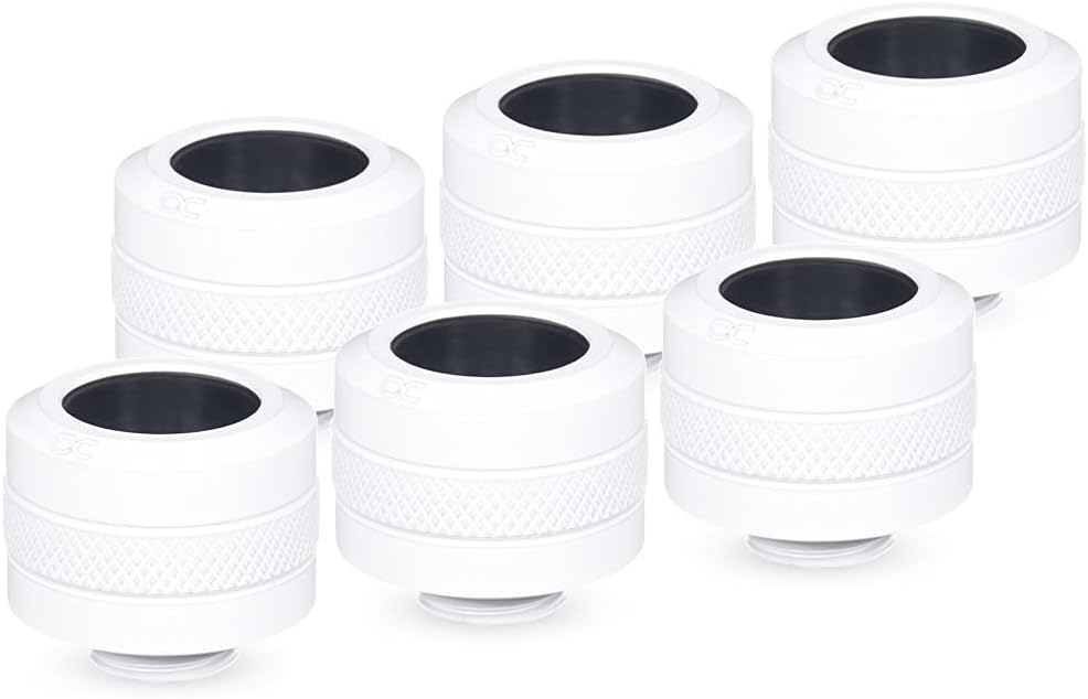 Alphacool 17484 Eiszapfen PRO 16mm HardTube Fitting G1/4 - White Sixpack Anschluss Wasserkühlung