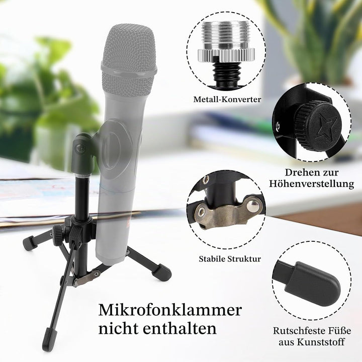 Geekria Tischstativ für Mikrofonständer, kompatibel mit ATH AT2020, AT2020USB, AT2035, AT2050, ATR25