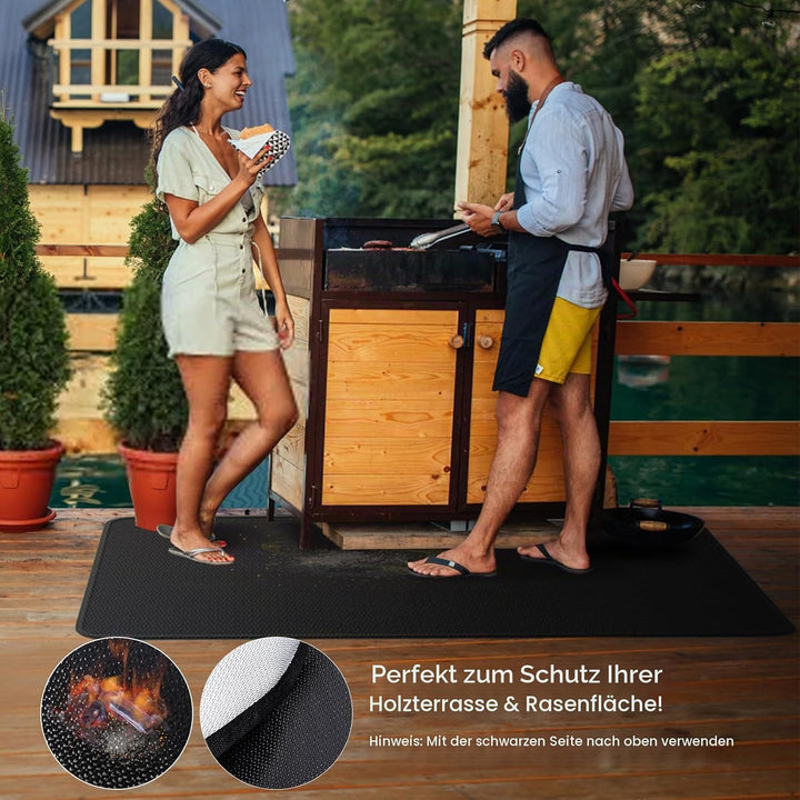 Feuerfeste Unterlage | 80 * 130cm Faltbare Hitzeschutzmatte | Bodenschutzmatte | Grillmatten | Boden