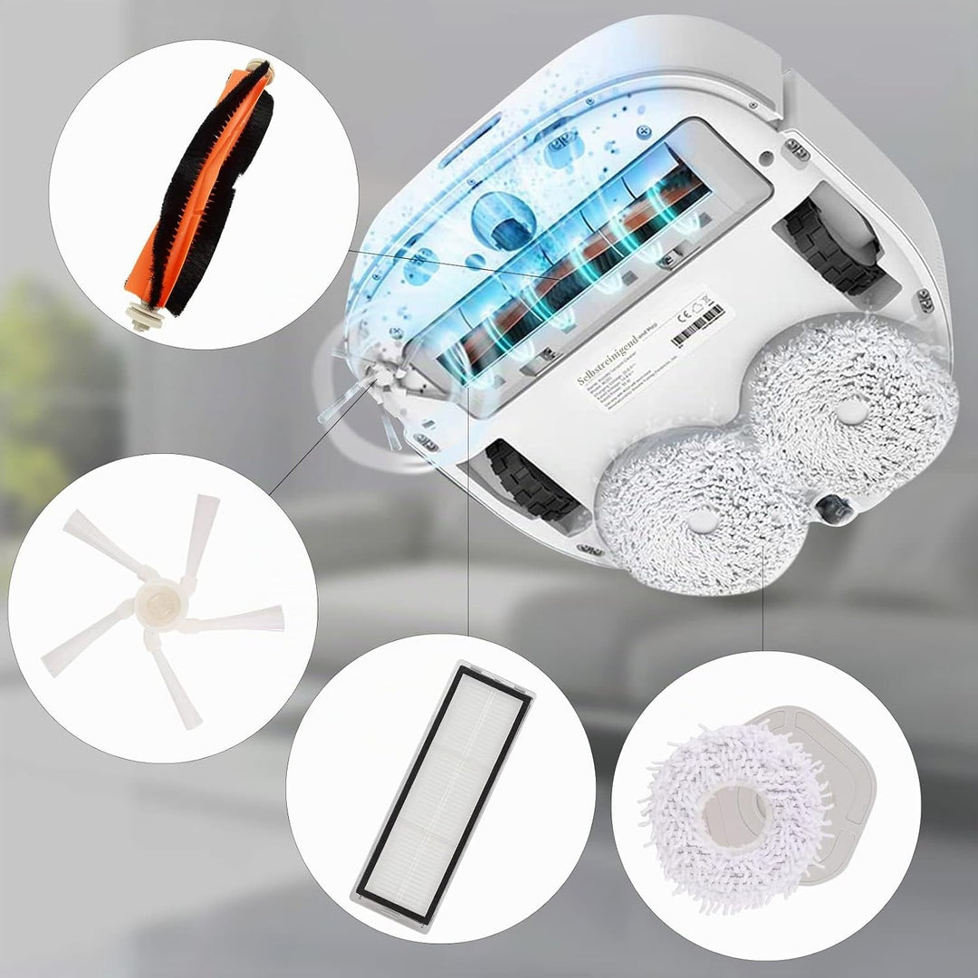 GreeSuit Filter Wischmopp Ersatzteile Zubehör Set Kompatibel für Dreame Bot W10/W10 Pro Staubsauger,