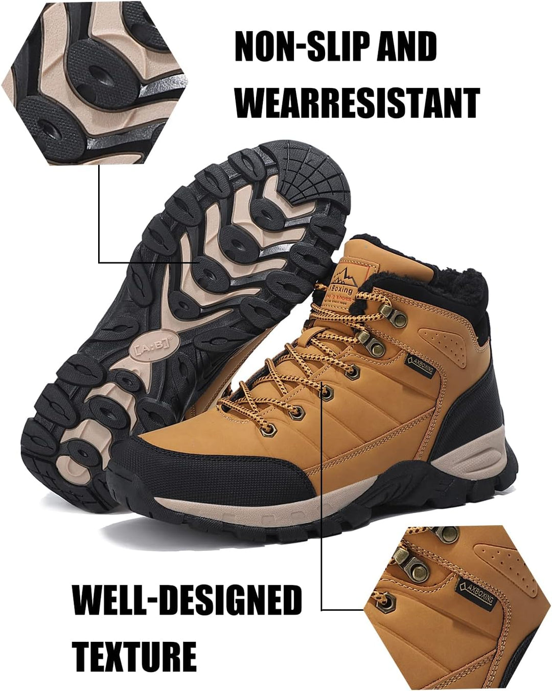 ARRIGO BELLO Winterschuhe Herren Winterstiefel Wanderstiefel Trekking Stiefel Gefüttert Warm Rutschf