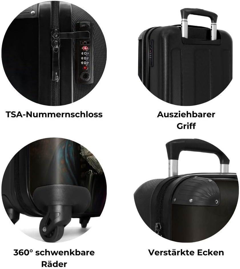 NoBoringSuitcases.com® Koffer Handgepäck Trolley Rollkoffer Kleine Reisekoffer mit 4 Rollen - Clown