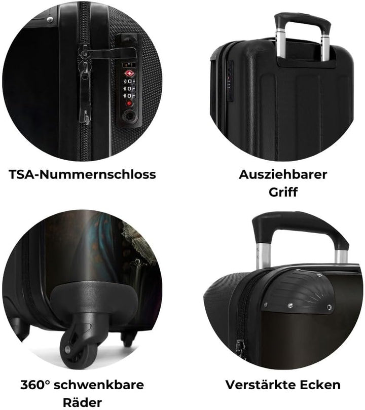 NoBoringSuitcases.com® Koffer Handgepäck Trolley Rollkoffer Kleine Reisekoffer mit 4 Rollen - Clown