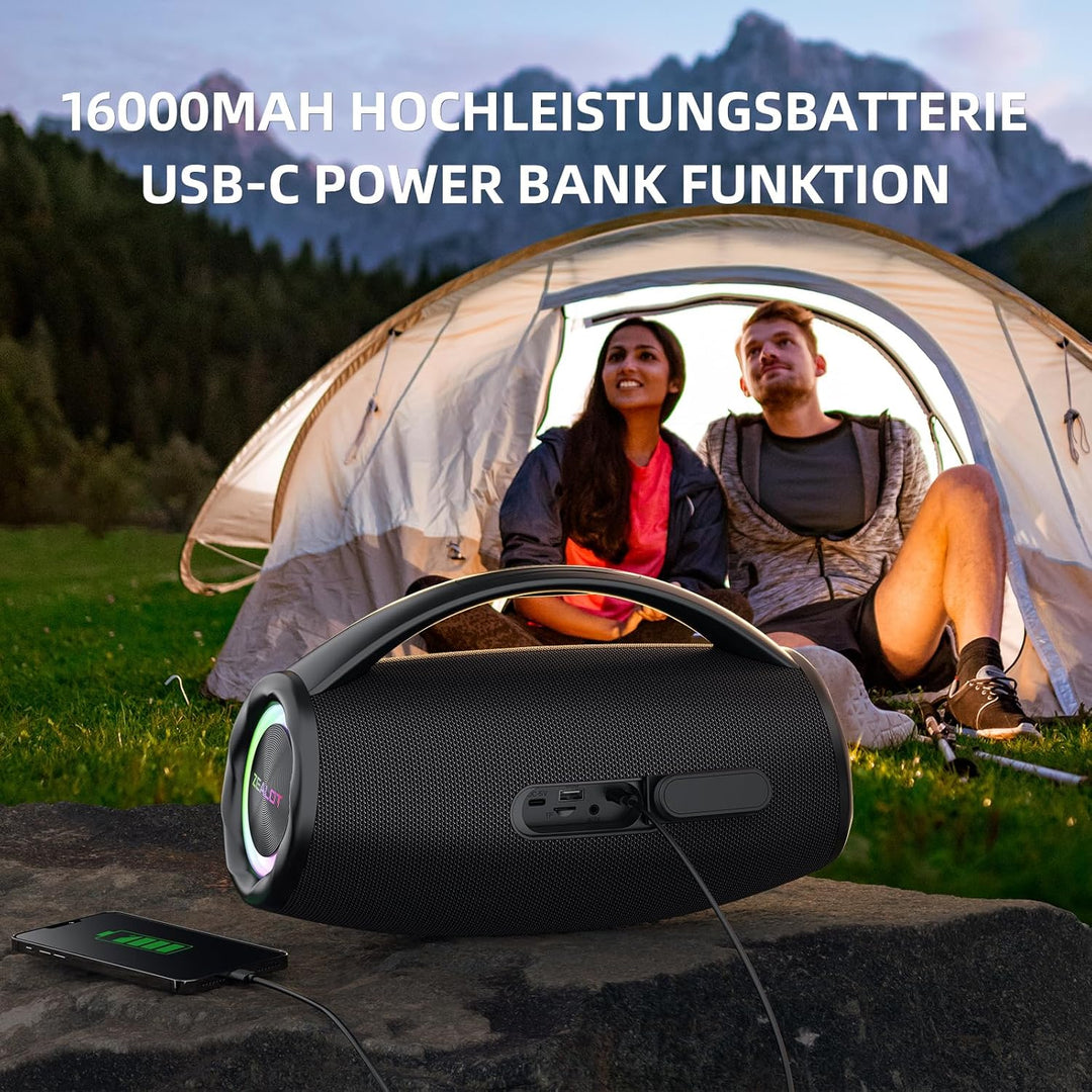 ZEALOT Bluetooth Lautsprecher,Musikbox Bluetooth Box für Draussen,80W Stereo Sound,BassUp, 16000mAH