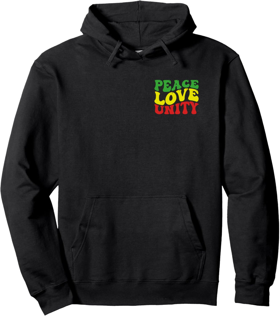 Peace Love Unity Reggae Roots Jamaika Rasta Reggae Pullover Hoodie