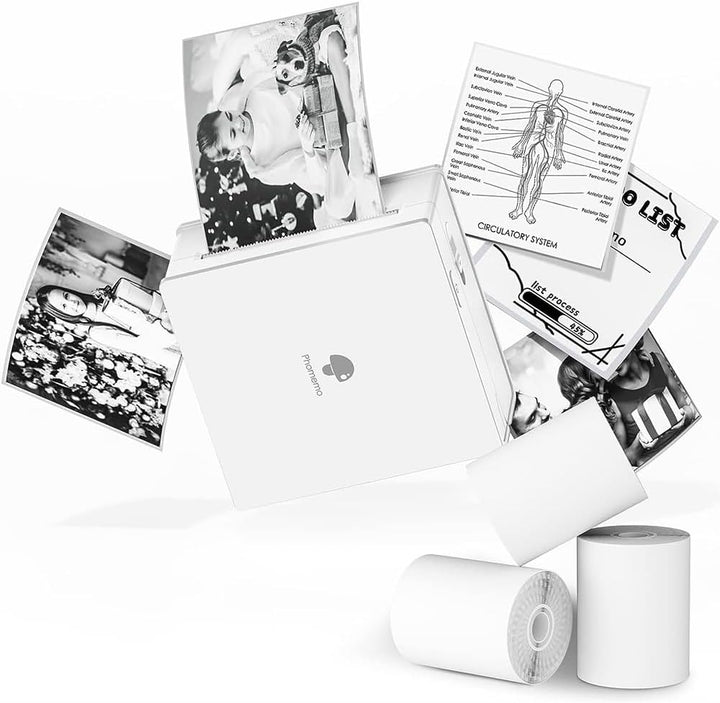 Phomemo M02 Tragbarer Druckersatz 3 Papierrollen enthalten-Thermischer Bluetooth-Taschendrucker Sofo