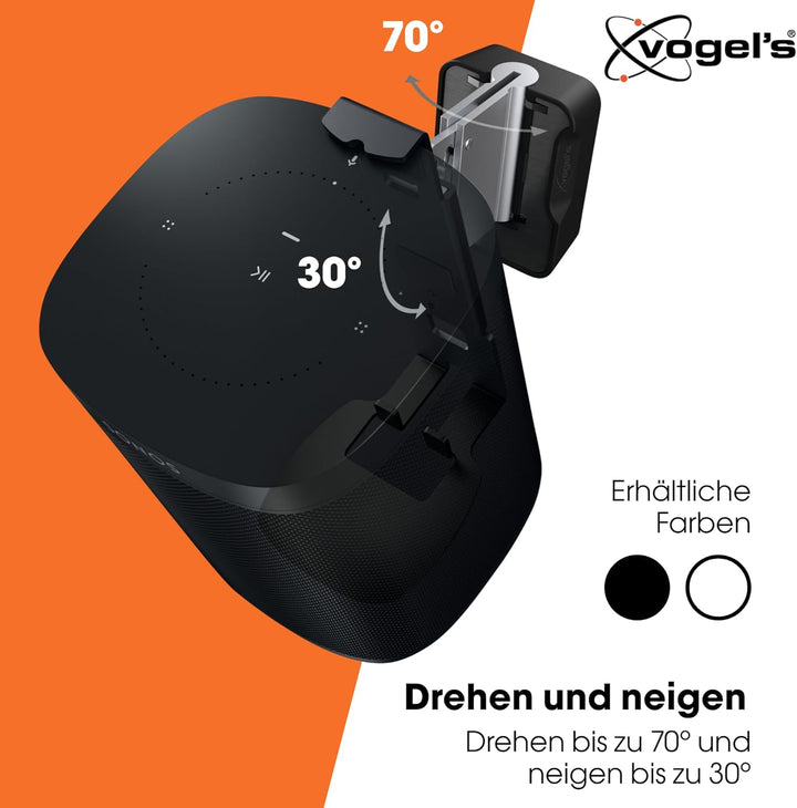 Vogel's SOUND 4201 Lautsprecher Wandhalterung für Sonos One (SL) und Play:1, Max. 5 kg, Neigbar -30°