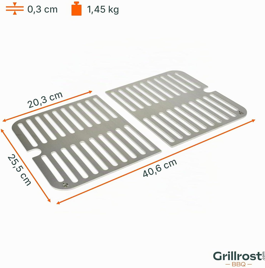 Grillrost.com Das Original Edelstahl INOX Grillroste für Weber Go-Anywhere | spülmaschinenfest - Set