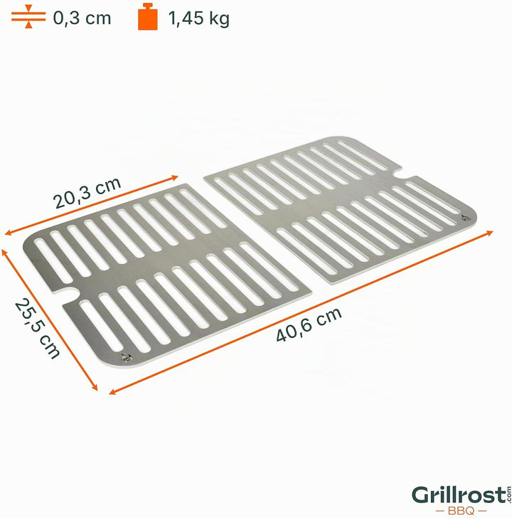Grillrost.com Das Original Edelstahl INOX Grillroste für Weber Go-Anywhere | spülmaschinenfest - Set