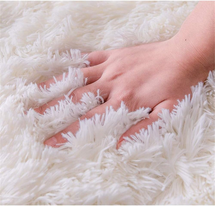Tinyboy-hbq Runder Teppiche Hochflor Teppich wohnzimmerteppich Langflor Teppiche für Wohnzimmer flau