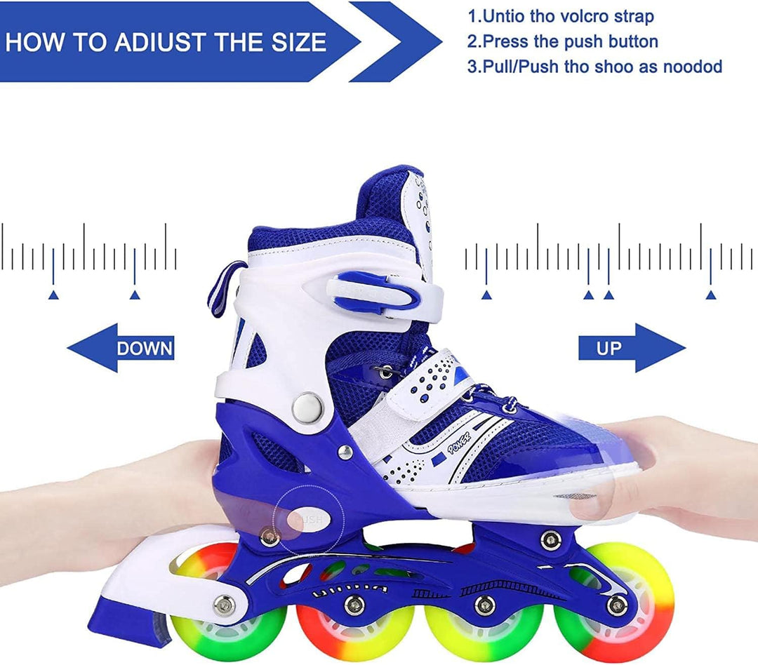 JIFAR Inliner Für Kinder Verstellbare Inline Skates mit Beleuchteten Rädern Rollschuhe Outdoor Schuh