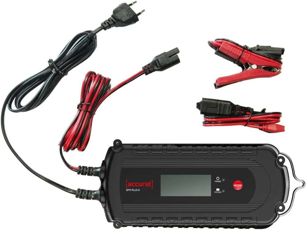 Accurat Opti Plus8 12V/24V7,2ABatterieladegerät Vollautomatisch fürAGM,Gel,EFB&LiFePO4Mikroprozessor