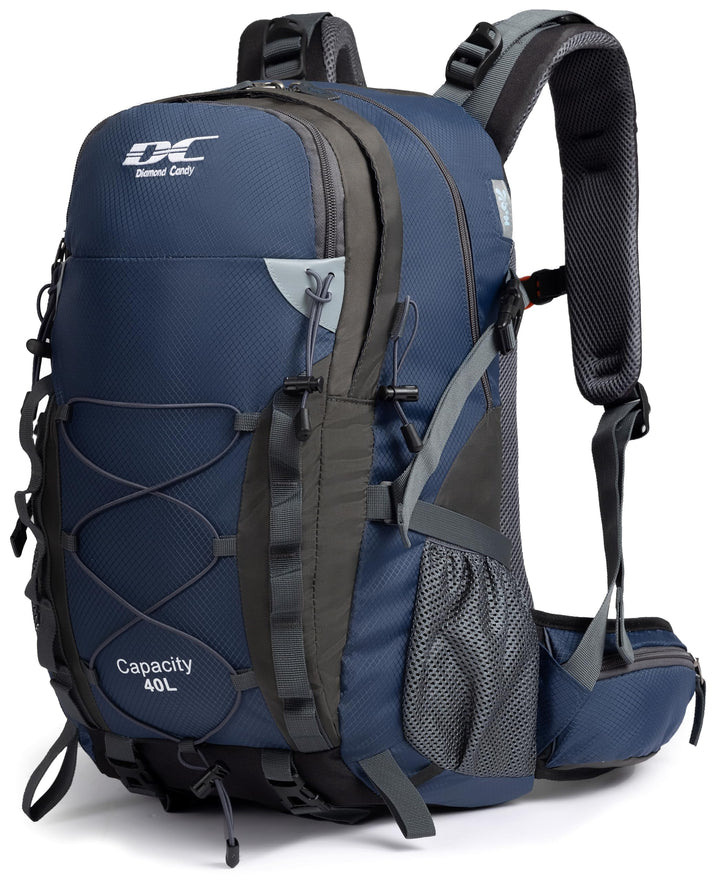 Wanderrucksack 40l Damen Herren Rucksack Wasserdicht Reiserucksack mit Regenschutz Dunkelblau, Dunke