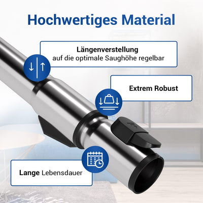 VIOKS Staubsauger Teleskoprohr Ersatz für Mіеle 10615280 & 10275580 mit Anschluss Ø 35mm/ Verlängeru