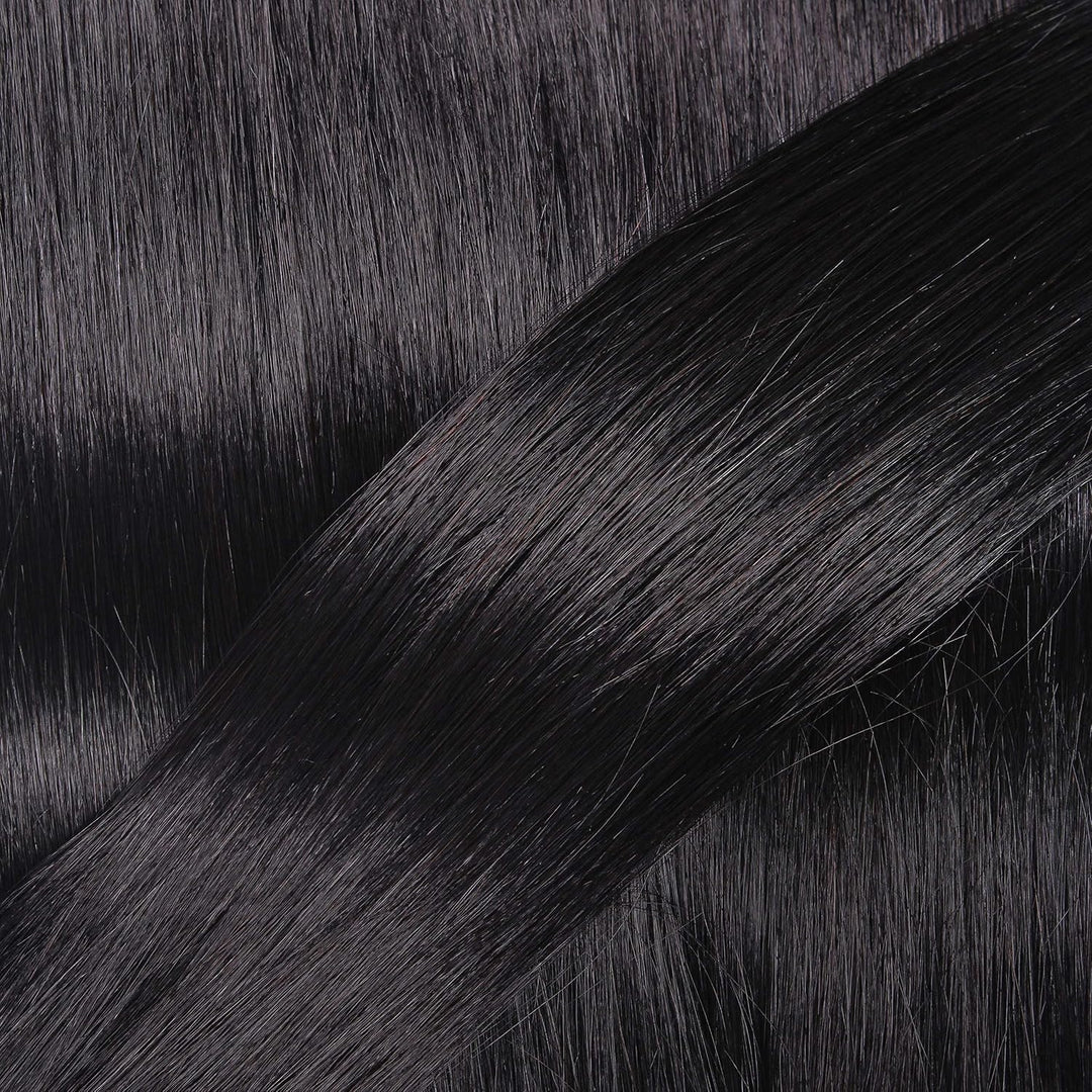 hair2heart Extensions Echthaar Bondings Glatt - 100 Strähnen 0.5g 50cm Naturschwarz 