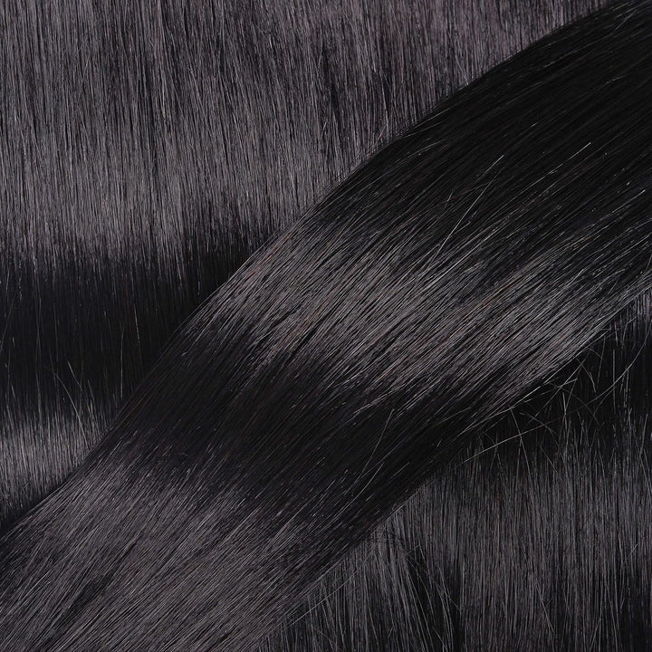 hair2heart Extensions Echthaar Bondings Glatt - 100 Strähnen 0.5g 50cm Naturschwarz 