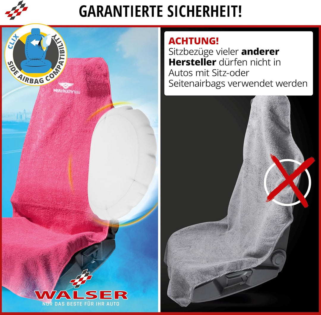 Walser Sitzaufleger Multicover, universal Auto-Sitzauflage, waschbarer Autositz-Überwurf pink, Pink