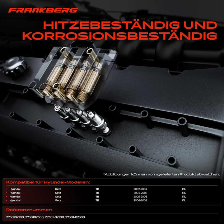 Frankberg 1x Zündspule Zündmodul Kompatibel mit Getz TB 1.1L 2002-2009 Replace# 27301-02100