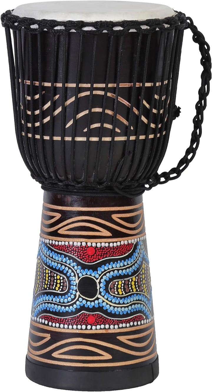 50cm Profi Djembe Trommel Bongo Drum Buschtrommel Percussion Motiv Buntes Muster Afrika Art - (Sehr