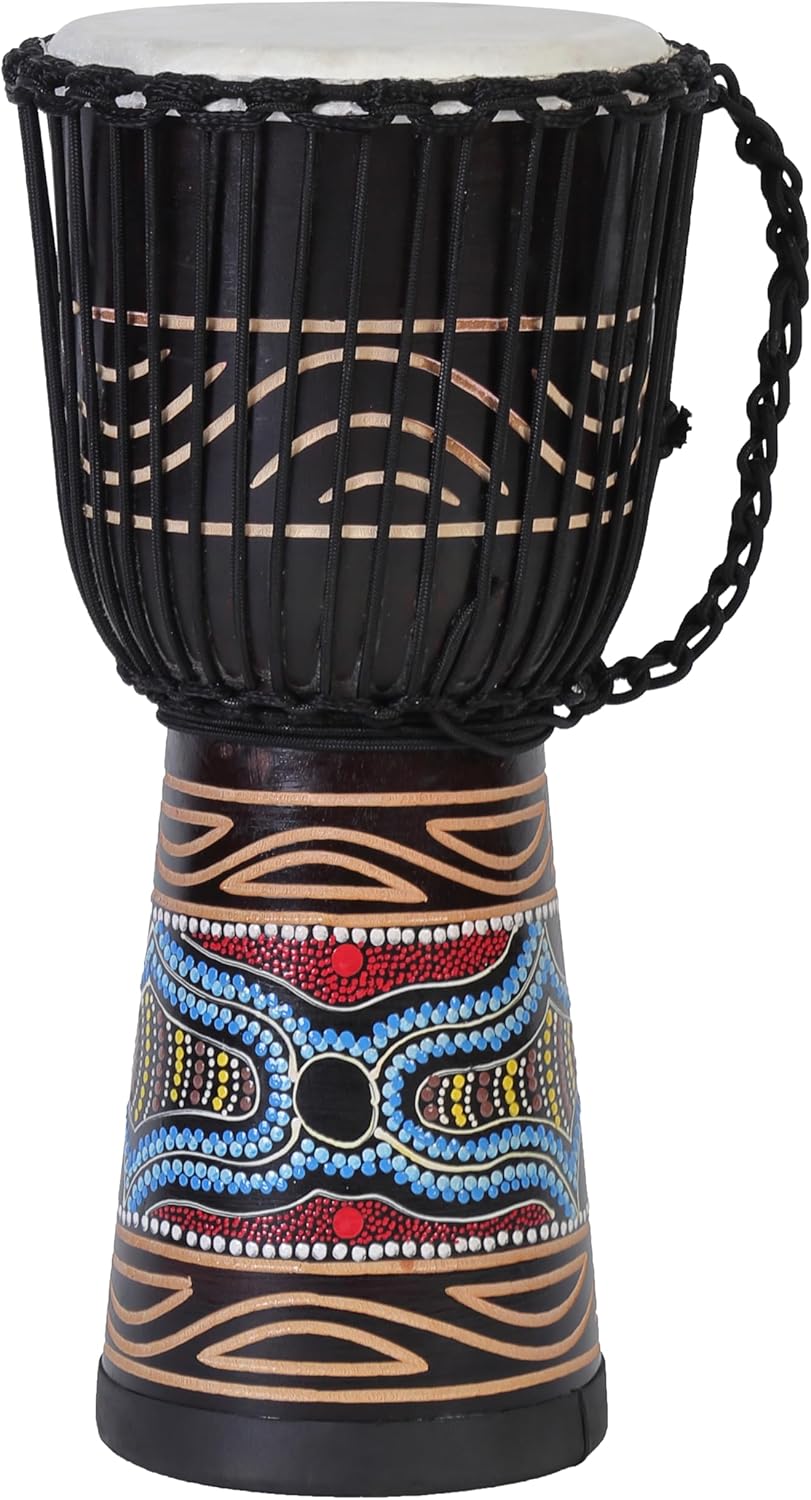 20cm Djembe Bongo Drum Trommel für kleine Kinder Handarbeit mit einen Buntes Muster Bemalt (Klein Ki