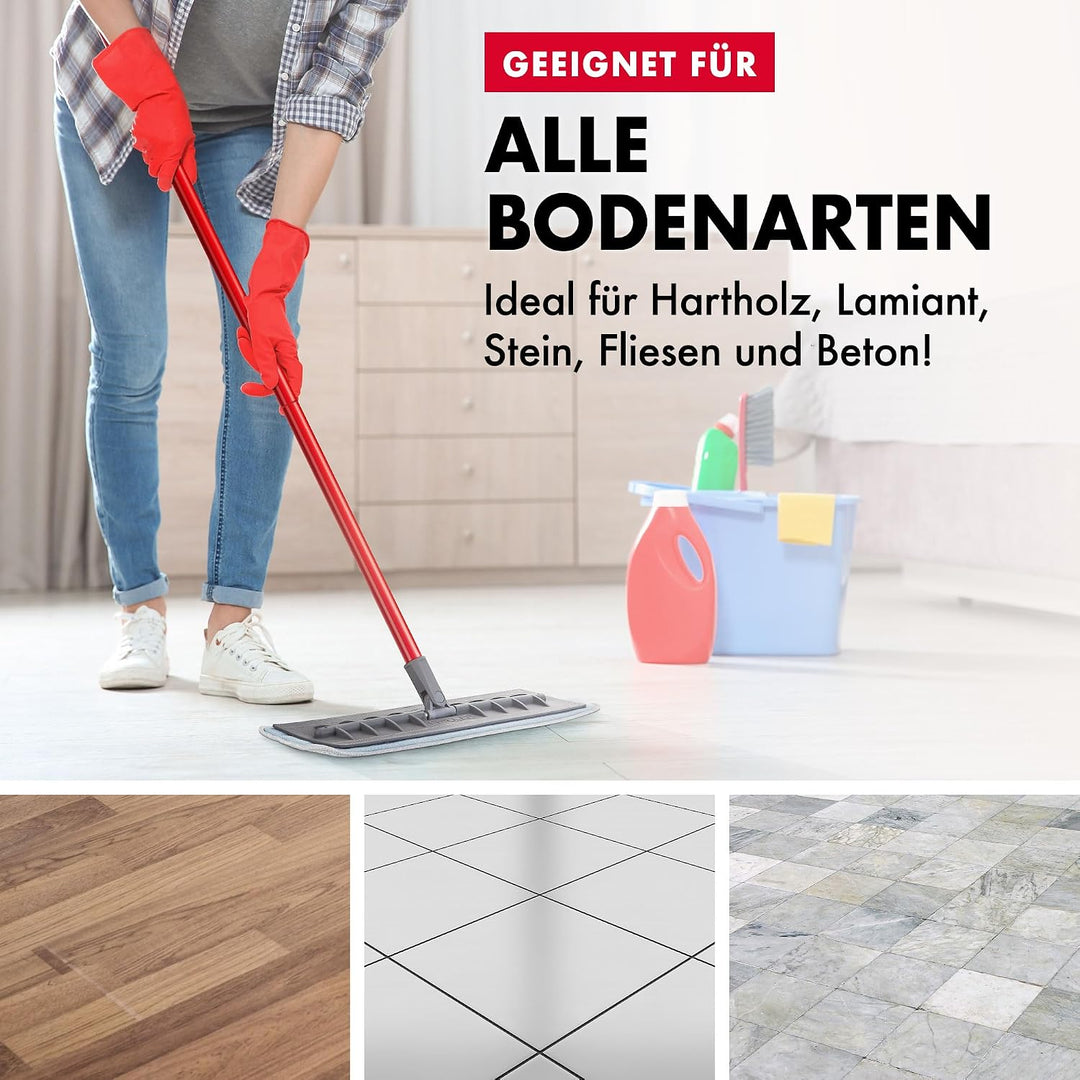 Tyroler Bright Tools Mikrofaser Bodenwischer Mop mit feuchtem und trockenem Bezug (45 cm breit) Flex