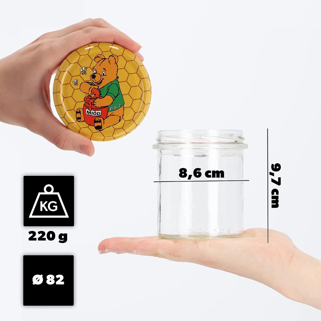 KADAX 10er Set Marmeladengläser 350ml TO82, Einmachgläser Vorratsgläser Mason Jar mit Schraubdeckel,