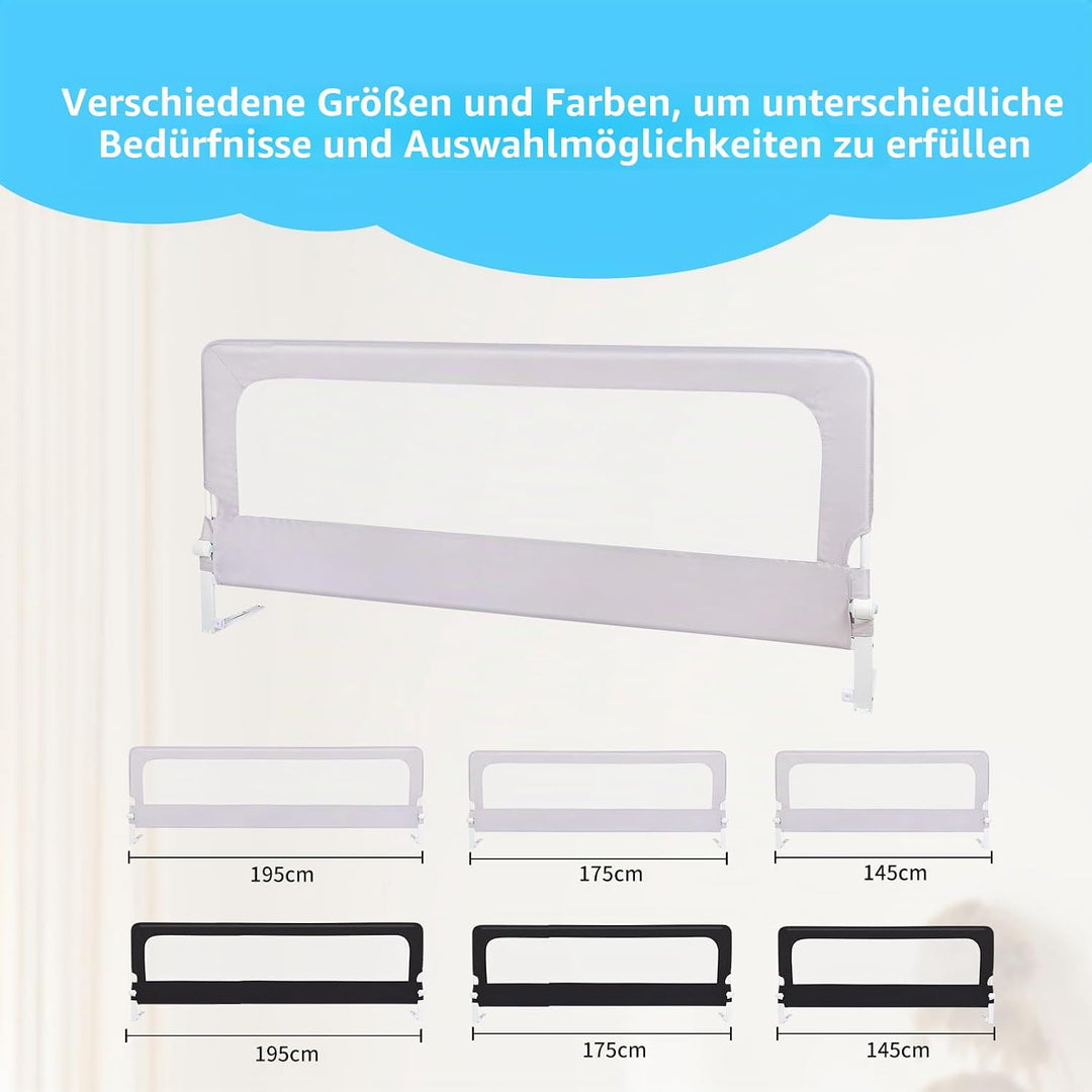 OHMG Bettgeländer,Sicherheitsgitter für Kinder,Sicherheitsgitter für Bett,höhenverstellbar,tragbar,B