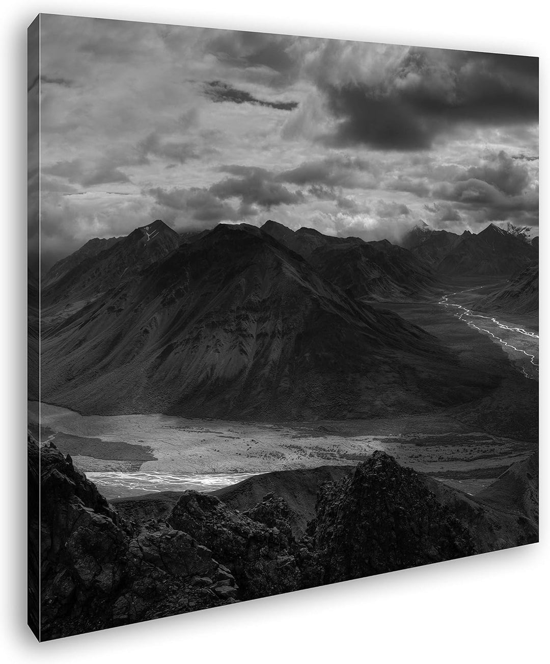 deyoli atemberaubende Landschaft Format: 70x70 Effekt: Schwarz&Weiss als Leinwandbild, Motiv fertig
