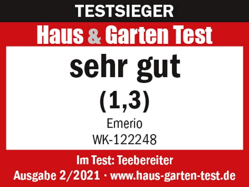 Emerio WK-122248 Glas Teekocher Wasserkocher TESTSIEGER mit Note 1.3 vollautomatisches Teesieb Absen