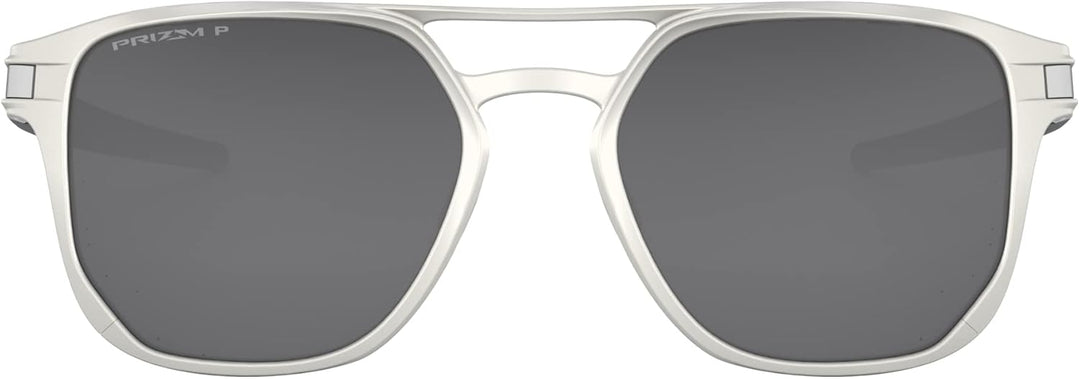 Oakley Herren Latch Alpha OO4128 Sonnenbrille 53 Grau (Matte Silver), 53 Grau (Matte Silver)
