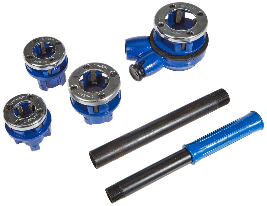 Silverline - Gewindeschneidkluppe, 5-tlg. Satz 1/2, 3/4, 1 u. 1 1/4 Zoll BSPT (868556) Single, Singl