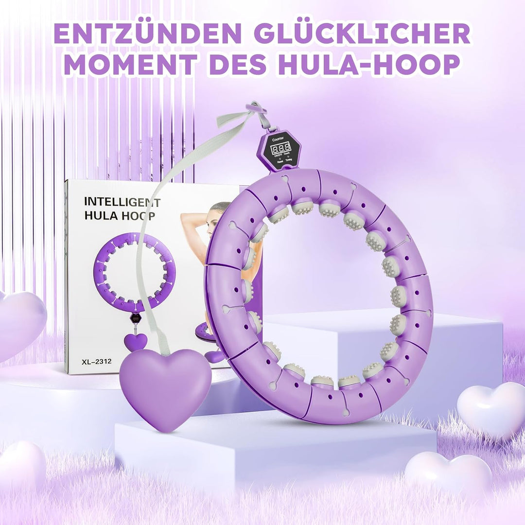 Smart Hula Hoop Reifen Erwachsene mit Gewicht Kugel und Hüftgürtel, Umfang (70-130cm) Abgebauter Fit