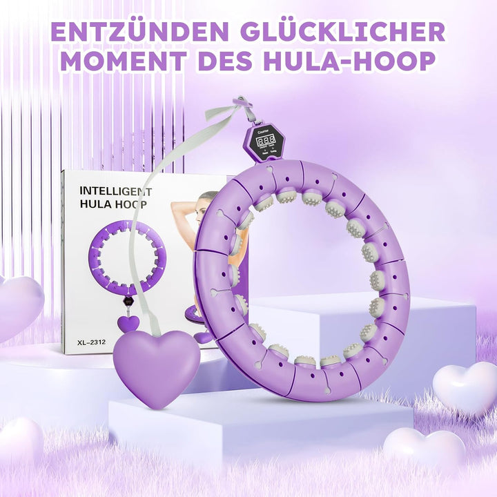 Smart Hula Hoop Reifen Erwachsene mit Gewicht Kugel und Hüftgürtel, Umfang (70-130cm) Abgebauter Fit