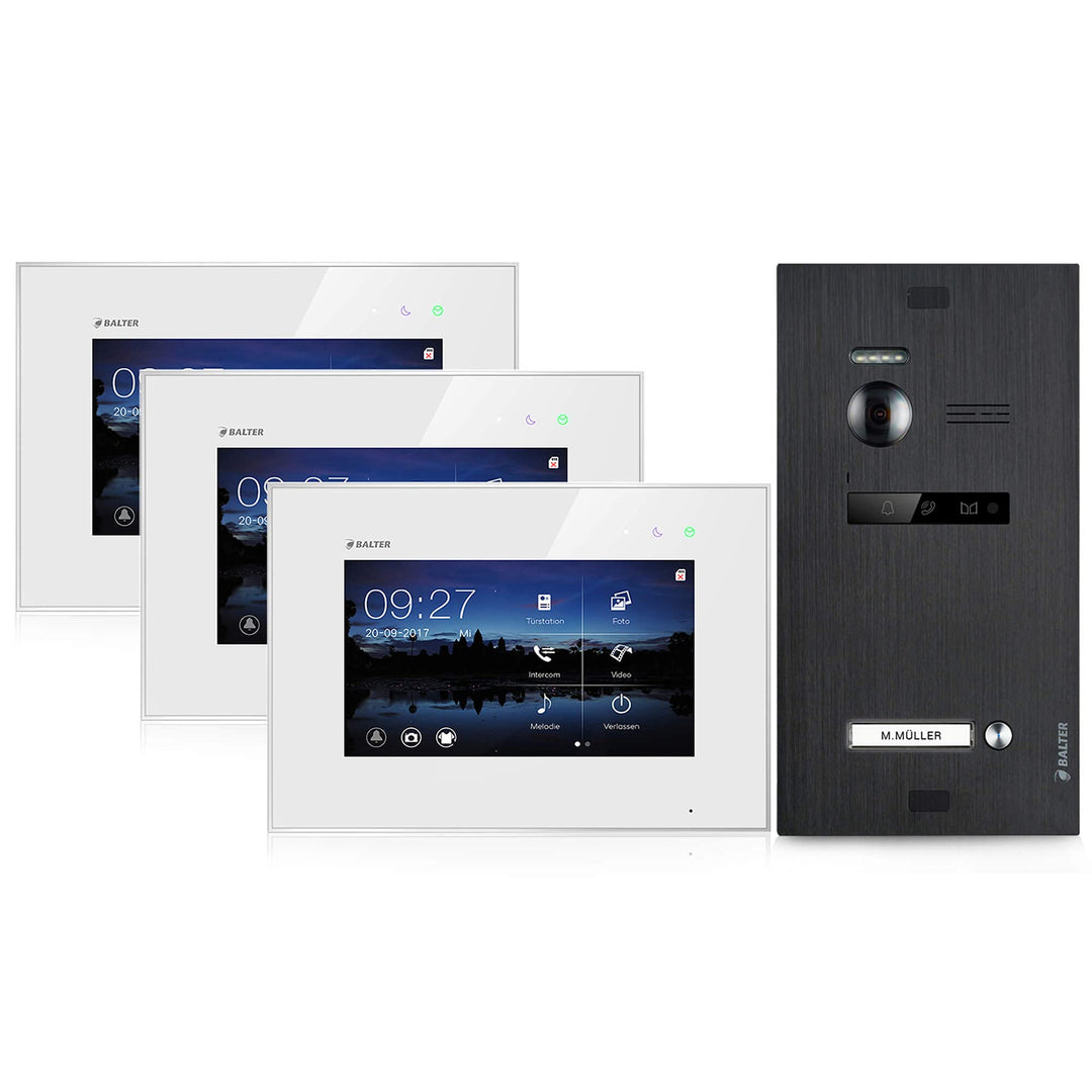 Balter EVO Video Türsprechanlage ✓ Touchscreen 7 Zoll Monitor ✓ 2-Draht Bus ✓ Türstation für 1 Famil