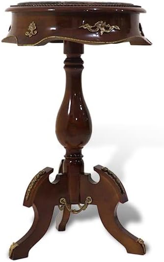 MACE-Brown Barock Beistelltisch mit Platte surafce Marmor handgefertigt aus Massivholz in Einer rund