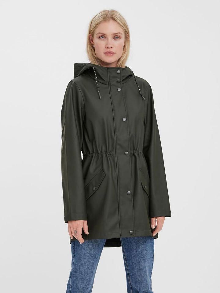 VERO MODA Damen Vmmalou Coated Jacket Noos XS Tall Peat, XS Tall Peat