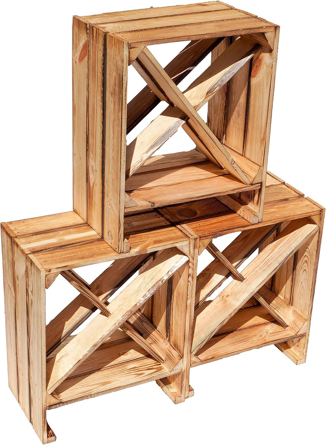 Kistenkolli Altes Land Weinregal X geflammt Masse 50x40x27cm Regalkiste Flaschenablage Weinregal Apf