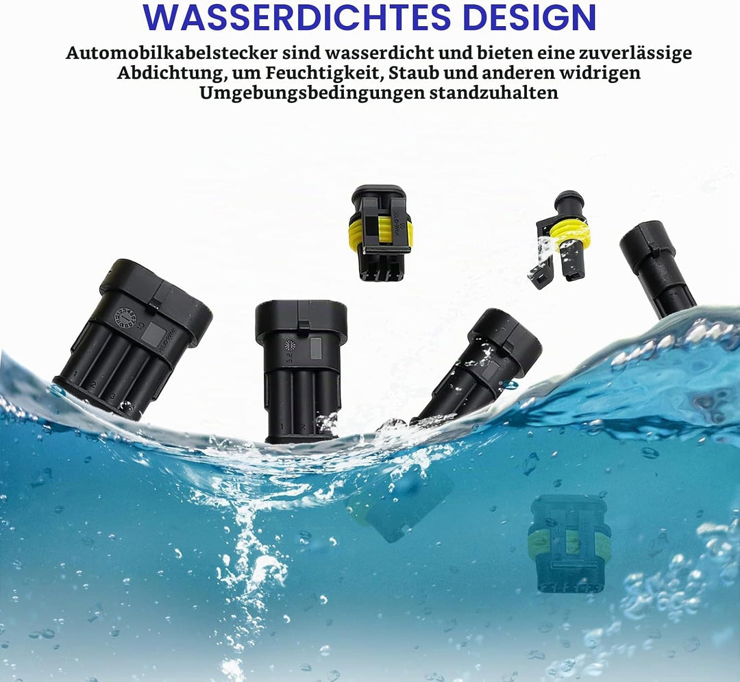 KFZ Stecker KFZ Kabel Steckverbinder 352 Stück wasserdichte KFZ Kabel Steckverbinder+Crimper Zange,
