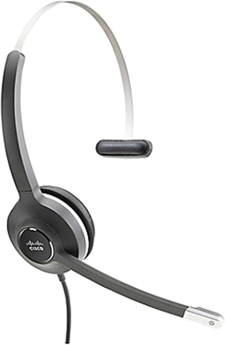 Cisco Headset 531, kabelgebundenes Einzel-On-Ear-Schnellverschluss-Headset mit USB-A-Adapter, dunkel