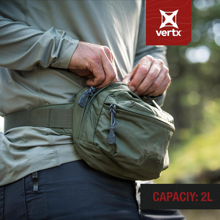 Vertx Long Walks MP 2L Tactical Waist Fanny Pack Concealed Carry Gear Bag for Travel, CCW, EDC, Work