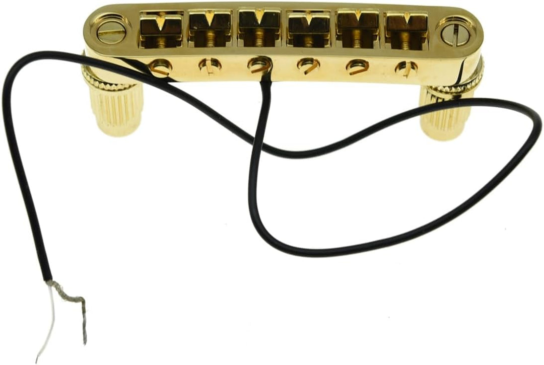KAISH Tune-o-Matic Piezo Gitarre Bridge Pickup LP Piezo Guitar Bridge Pickup für Les Paul Gold, gold
