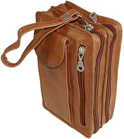 GoBago Branco praktische Leder Herren Handgelenktasche Herrentasche Handtasche Tasche Braun, Braun