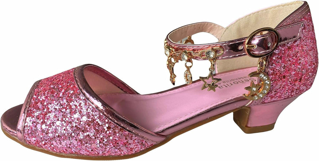 La Señorita Kinder Schuhe - Prinzessin Schuhe Mädchen - Brauts Schuhe - halb offenen 35 EU Dark Pink