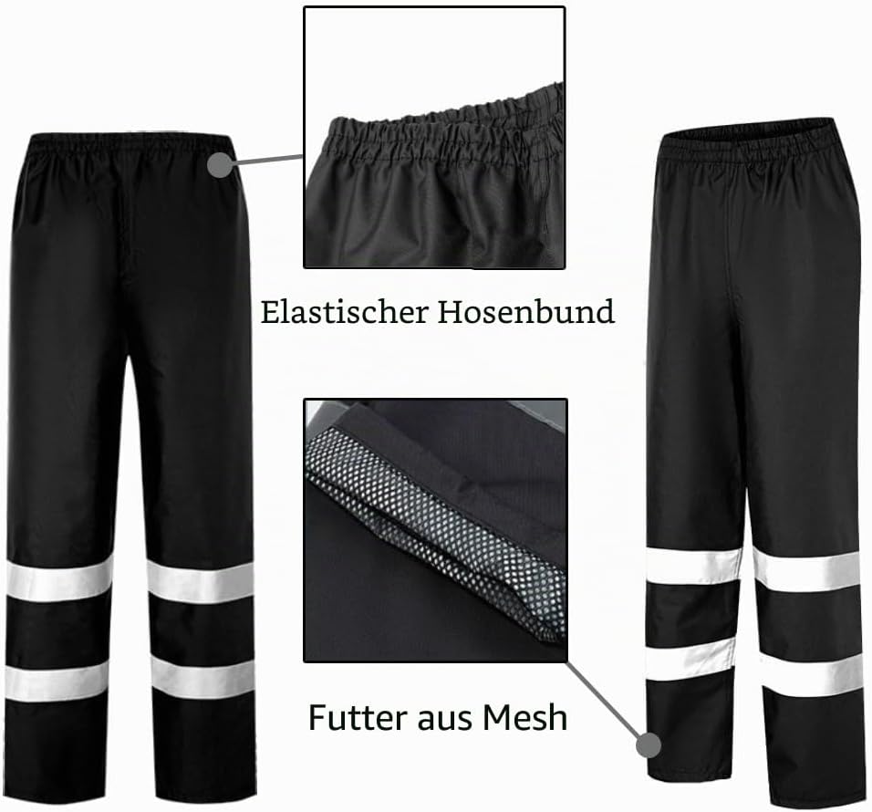 TopHomer Regenhose für Damen &amp; Herren, Wasserdicht Fahrrad Regenhose mit Reflektoren, Leichte Atmung