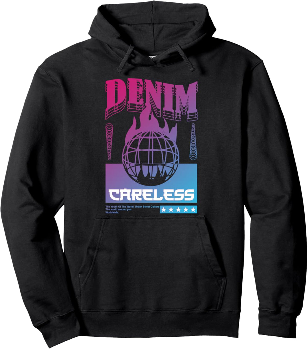 Denim Careless - Sad Aesthetic Edgy Streetwear Pullover Hoodie