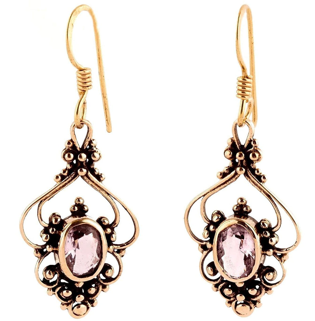 WINDALF Bohemia Ohrringe SALIA 3.5 cm Mediaval Ohrschmuck Amethyst Vintage Ornamentik Bronze